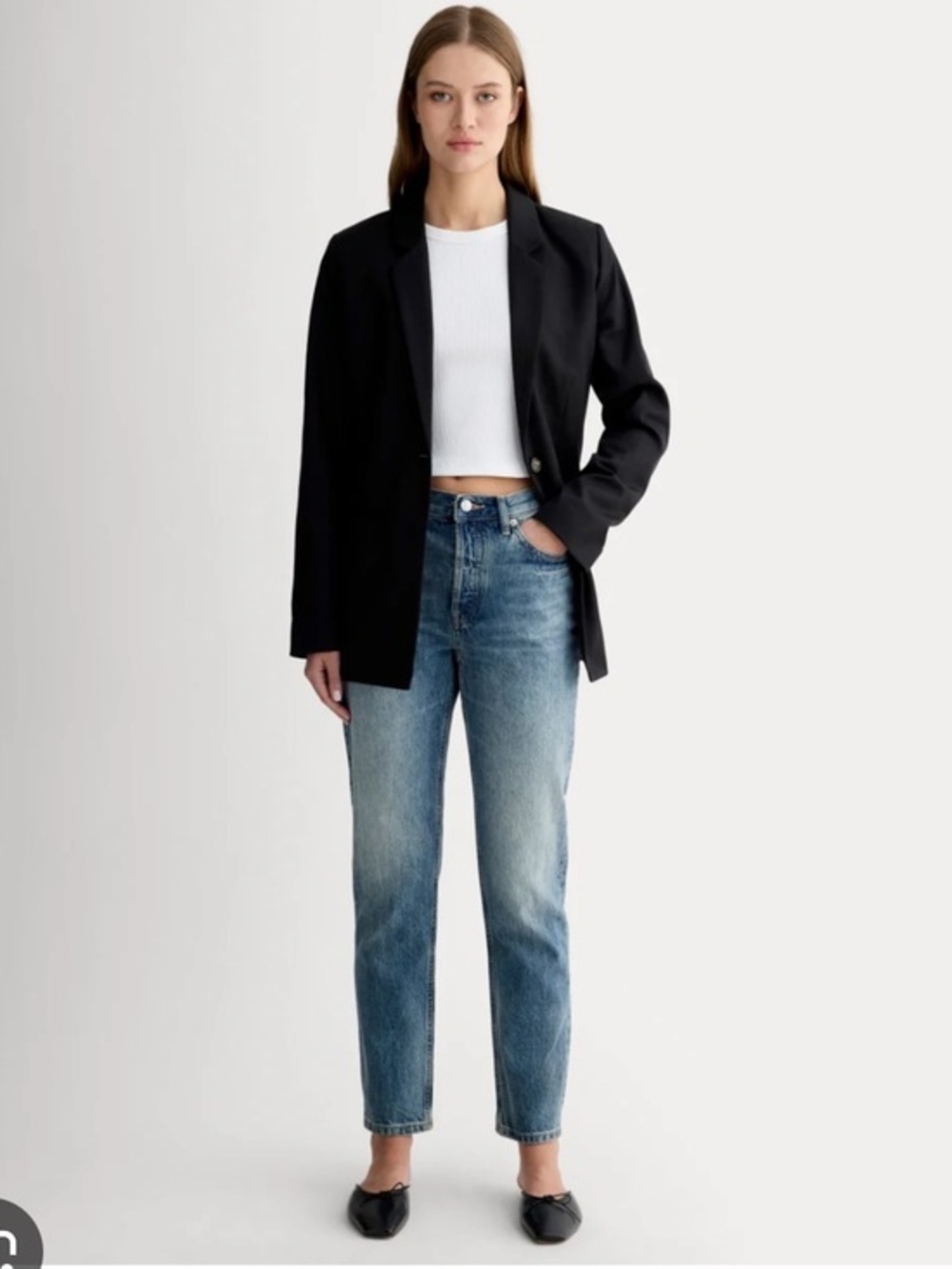 Everlane Highrise Blue The 90s Cheeky Jeans Size 25 Organic Cotton
